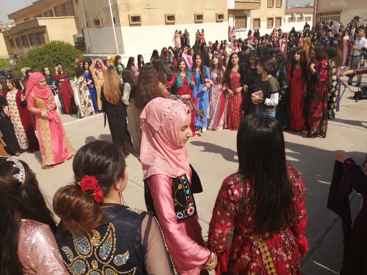 Students in one of Kirkuk schools celebrate the National Day of Clothing, March 10, 2019. (Photo: Kurdistan 24)